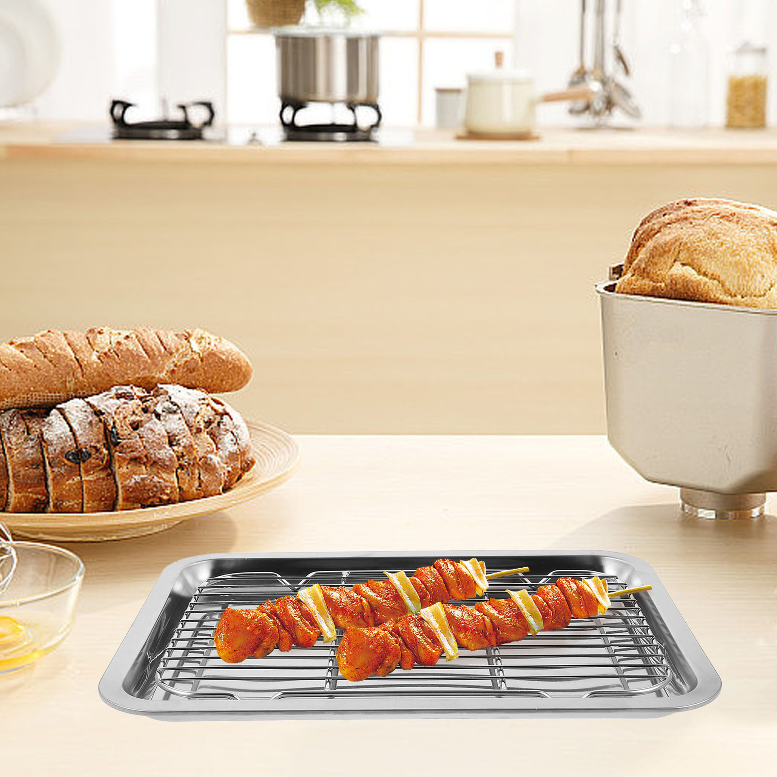 Food Snacks Restaurant - 1Set Stainless Steel Wire Baking Rack