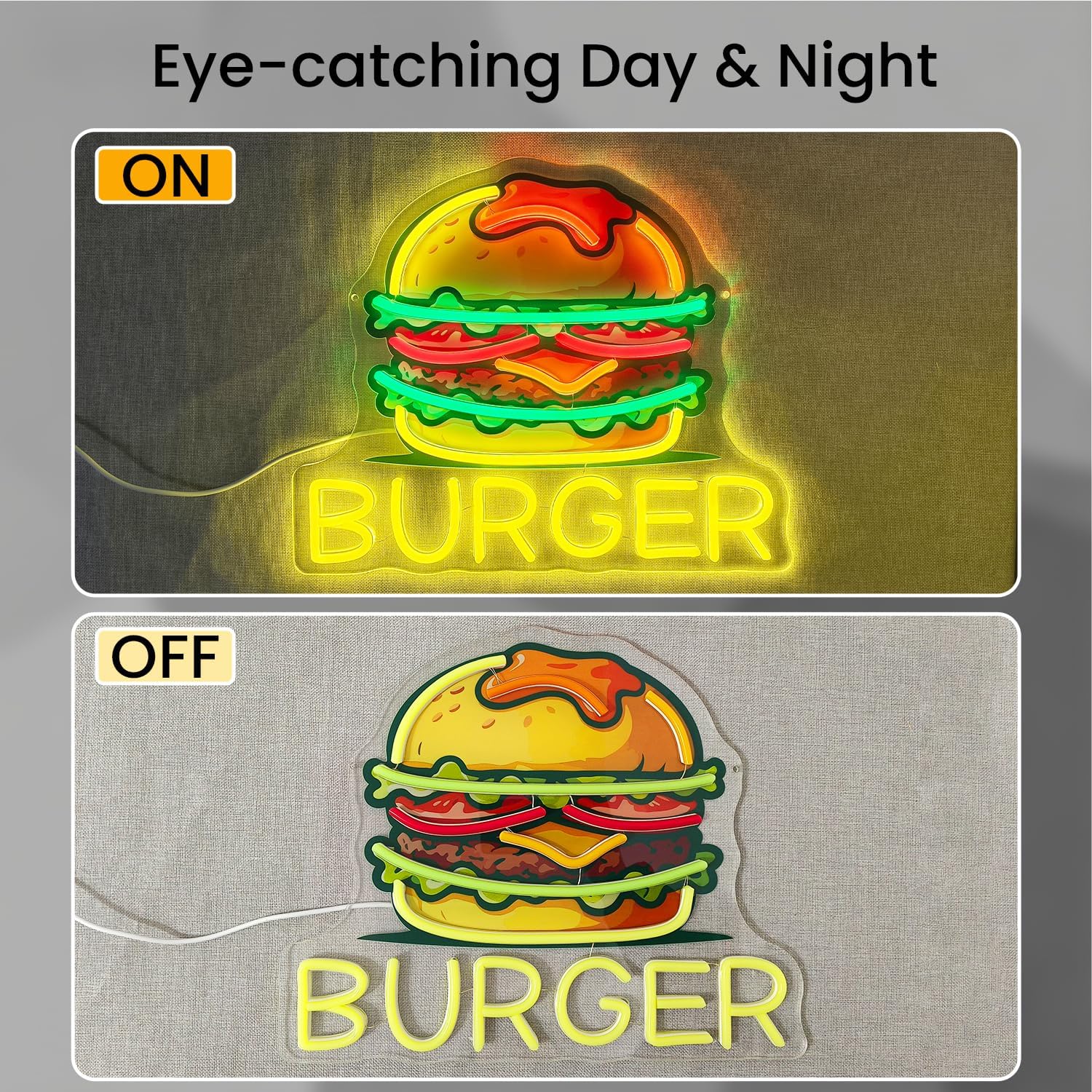 Burger Neon Sign, LED Hamburge - огляд і ціна Food Snacks Restaurant