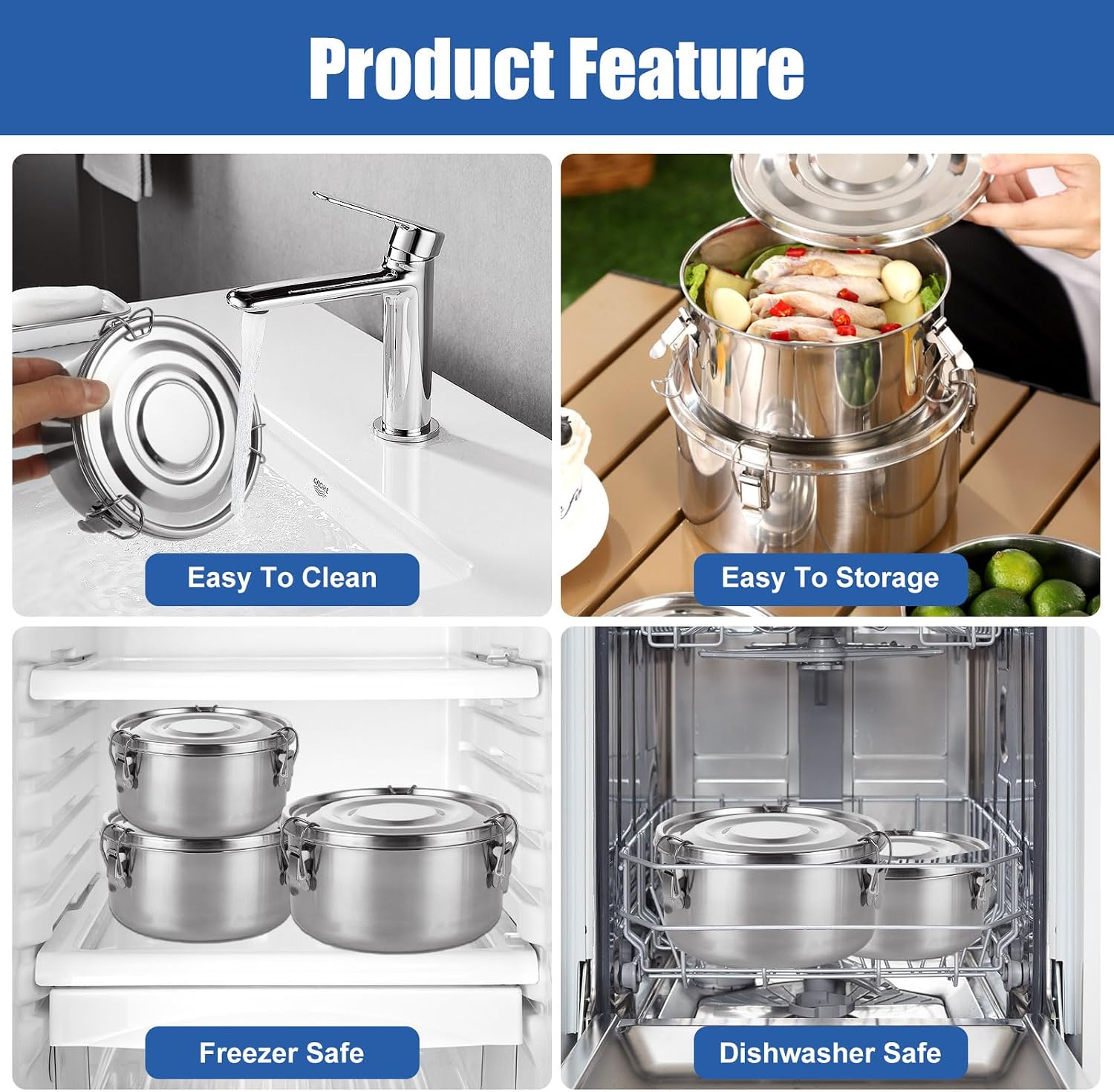 QTLCOHD 3 Pcs Stainless Steel  - огляд і ціна Food Snacks For Camping